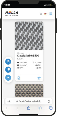 Mit dem Fabric Finder wird die Auswahl des richtigen Gewebes massiv erleichtert. - © Foto: Hella
