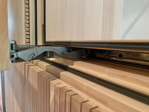 In der Ausstellung vielbeachtet: Das Detail des Movista - ein ganz besonderes Funktionsfenster.