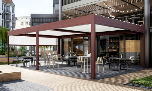 Mit Magiko B kann unter Verwendung des Glassrope Gewebes ein seitlicher Verschluss mit einer ­maximalen Breite von 600 und einer maximale Höhe von 270 cm realisiert werden.