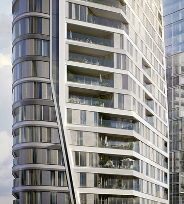 Bei dem Projekt „FOUR Frankfurt“ wurden Fassadengläser von AGC Interpane verbaut, die mit flexiblen Edgetech Abstandhalter ausgestattet sind.