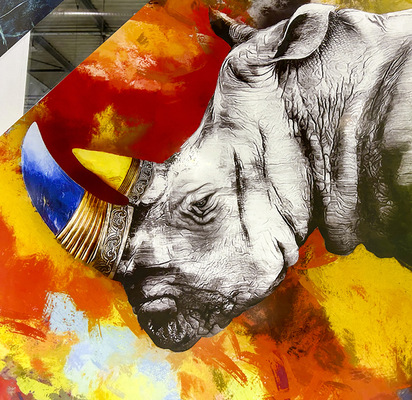 Beeindruckender Glasdruck am Stand der Fenzi-Gruppe