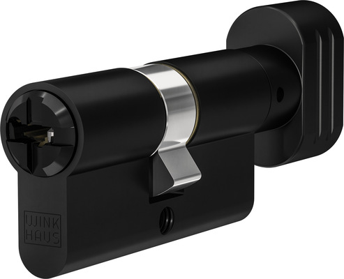 Ob als Knauf- oder Halbzylinder - Winkhaus bietet jetzt mattschwarze Zylinder für ein breites Anwendungsspektrum.