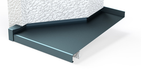 Einbausituation des gleitenden Steckabschluss „A 600 GS“ bei einer architektonischen Sonderkonstruktion „Engadiner Fassade“