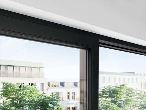 Schüco LivIng move bietet besonders schmale Ansichtsbreiten für Schiebeelemente.