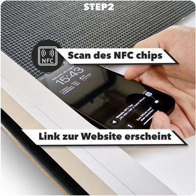 Beim Scannen des NFC Chips am Tuchbehang gibt es ­verschiedene Optionen, welche Infos zur Konfektion einfach oder detailliert angezeigt werden sollen.