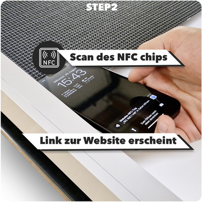Beim Scannen des NFC Chips am Tuchbehang gibt es ­verschiedene Optionen, welche Infos zur Konfektion einfach oder detailliert angezeigt werden sollen. - © Foto: Jentschmann AG
