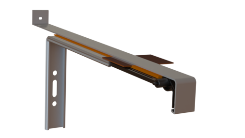  Montage des Fensterbankhalters, thermische Trennung auf Alukonsole und Klebstoffanwendung verklebte Fensterbank