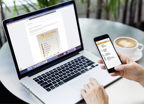 Ob am Rechner, Laptop oder via Smart Phone: Mit Caluwin sind Berechnungen ­verschiedener Fensterkonfigurationen zuverlässig umsetzbar.