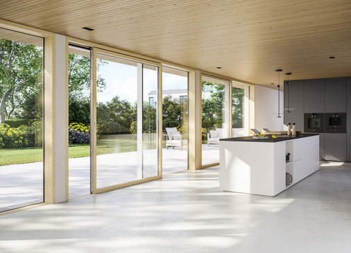 Komplett verdeckt liegend: Der motorische Antrieb Drive axxent LS von Siegenia besticht durch seine leistungsstarke Kombination aus Design und Funktion.