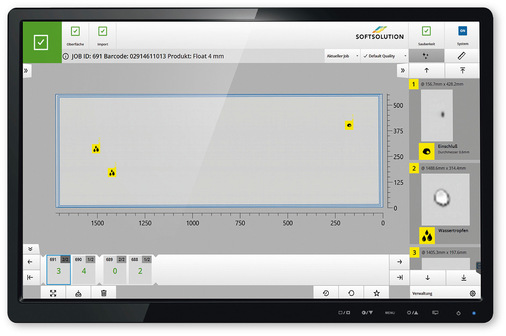 Monitoranzeiger von den Scan-Ergebnissen einer Scheibe