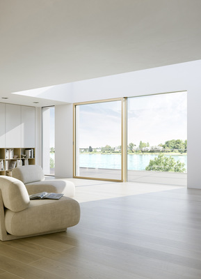 Die Grenzen zwischen Innen und Außen verschmelzen: Im Fokus des HS slim SKY axxent von SIEGENIA steht ein nahezu rahmenloses Design für maximalen Lichteinfall in das Gebäude.