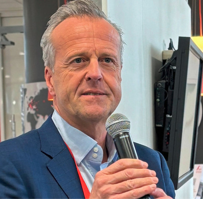 Marcus Sander, CEO der Roto Sparte FTT bei der  ­ Besichtigung des Roto-Hauptsitzes in Leinfelden.