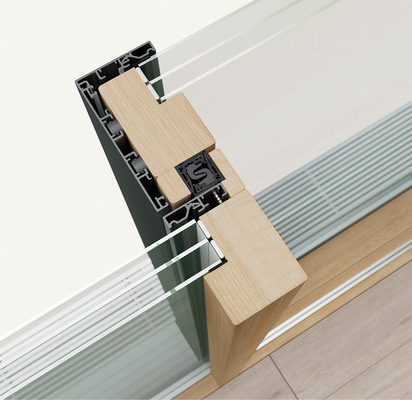 Der HS slim SKY axxent setzt auf rundum schlanke Rahmenprofile, deren Ansichtsbreiten sowohl im Flügelprofil als auch in der Mittelpartie nur 60 mm betragen – ohne materialfremde Stabilisatoren für das Holz.