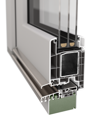 Beispiel Adapterprofil aus thermoplastischem Kunststoff mit PVC-Deckschicht