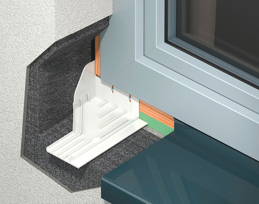 Das Entwässerungsmodul Delta von Gutmann optimiert das Zusammenspiel von Sonnenschutz, Fenster und Fensterbank – eine prozesssichere und wirtschaftliche Lösung.