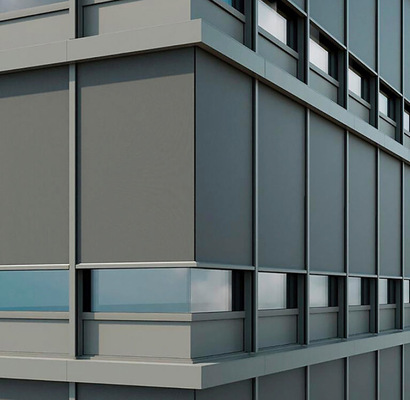 Für moderne Architektur mit Ganzglasecken wird eine spezielle Variante des F50 angeboten.