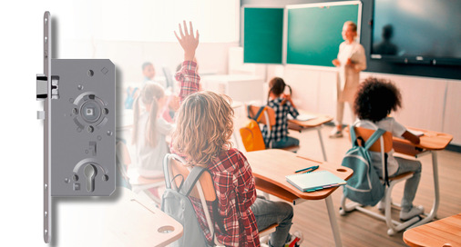 Der „Classroom-Türverschluss“ von SAG bietet Schutz vor unbefugtem Zutritt während des Unterrichts, zum Beispiel bei einem Amoklauf.