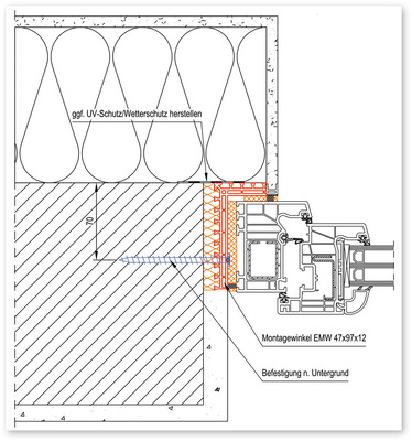 Mit der Montagezarge wird eine ­klare konstruktive Trennung zwischen Rohbau und Einbauelement ­geschaffen. ­Eine perfekte Luft- und Regendichte sind gewährleistet. Das Fenster oder die Tür werden erst nach Abschluss der Rohbauarbeiten eingesetzt und können ­später leicht wieder ausgetauscht werden.