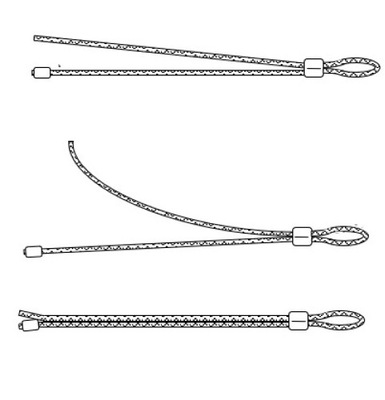 Der  Fenstertragestecker wird samt Drahtseil und Anker in die vorhandene Montagebohrung (Ø 6,0–6,3 mm) eingesteckt und mit einem Verschlussdraht gesichert.