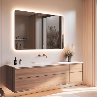 Das Spiegel-Modell Fiete aus der neue Frerichs-Kollektion setzt auf Eleganz. Hier in einem Badezimmer.