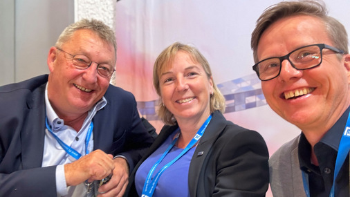 Fröhlicher Austausch: Mike Piquer (Deventer), Alexandra Strassl (GU) und der GW CR.