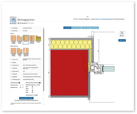 Ein Blick auf die Benutzeroberfläche des ift-Montageplaners