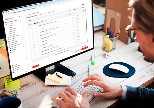 Wichtige Informationen wie Preise und Corporate ­Design können einmalig voreingestellt werden, wodurch die Angebotserstellung besonders einfach und effizient wird.
