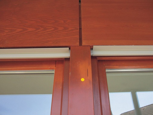 Harzgalle und Fleck auf der Lasurschicht