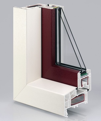 Farbbeispiel: Rehau „Charakter Design“; Kontrast durch farbliches Absetzen vom Blendrahmen.