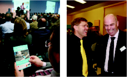 Nicht nur die GLASWELT-Tagung war gut besucht, gute Stimmung herrschte auch im Anschluss beim Apéro, wo sich Besucher und Referenten zum Gespräch trafen.