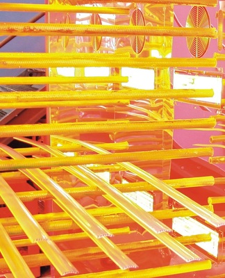 Mobile HalogentrocknungAnlässlich der 2-tägigen Produktpräsentation hatte Schiele eine komplette Anlage mit integrierter HaloDry Halogentrocknung von Zobel in den eigenen Montagehallen aufgebaut.