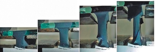 Versuche bis zum LeistungsversagenWie hier beim elastischen Zugversuch, wurden die Kleber bis an ihre Leistungsgrenzen getestet.