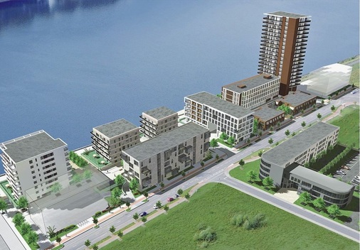 Das WeseruferDie ­Rohbauphase dieses Teils des Überseehafens in Bremen ist bereits abgeschlossen.