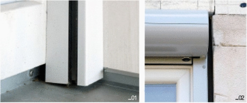 Funktionstüchtige Abdichtung? 01 Wenn diese Rollladenschiene einen unteren Schrägschnitt hätte, wäre auch optisch alles in Ordnung.02 Dieser Vorbau-Rollladenkasten erfüllt den Ausnahme-Tatbestand der Richtlinie nicht