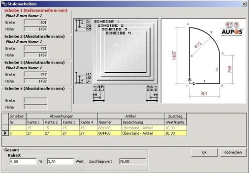 Auftragserfassung durch die Software