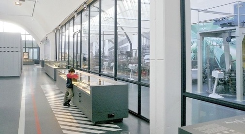 Ansicht der G 30 Fassade zwischen Maschinenraum und M­useumsparcours.