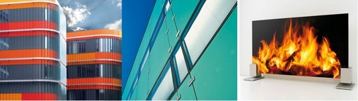 Keramische Farben zeichnen sich durch ihre Brillanz sowie ihre Dauerbeständigkeit aus. Dies gilt für bedruckte Interieurgläser ebenso wie für Fassadenglas.