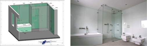 Von der Planung etwa eines „gläsernen Bades“ … … bis hin zur Umsetzung berät und unterstützt das Glaskontor Architekten ebenso wie Endkunden.