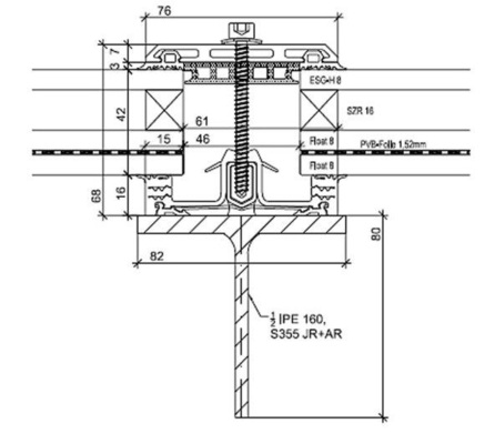 Das Therm+ 76 S-I Fassaden­system zeichnet sich aus durch einen U<sub>f</sub> = 0,7 W/m²K mit variabler ­Anpassung durch entsprechende Wahl der Isobloc Außendichtung und Glaseinbaustärken von 6 mm bis 52 mm.