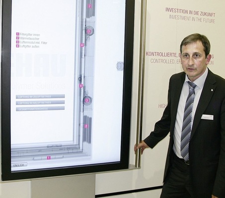 Per „Röntgenblick“ erhielt man in ­Nürnberg Einblicke in das Funktionsprinzip des ­Inovent-Lüfters von Rehau.