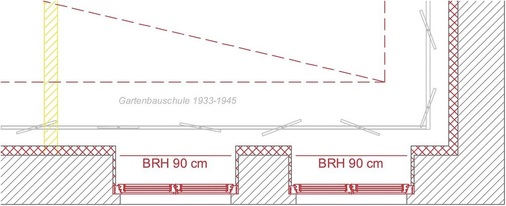 Der Nachweis der zur Vermeidung von Bauschäden erforderlichen Oberflächentemperaturen auf den Innenseite der Außenwand erfolgt durch Wärmebrückenberechnungsprogramme, 12,6°C als Grenztemperatur wird nicht unterschritten.