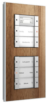 
Programmierbare Bedienschalter lassen auch nach der Gebäudeerstellung eine hohe Flexibilität bei der Bedienung der angesteuerten Produkte zu.
