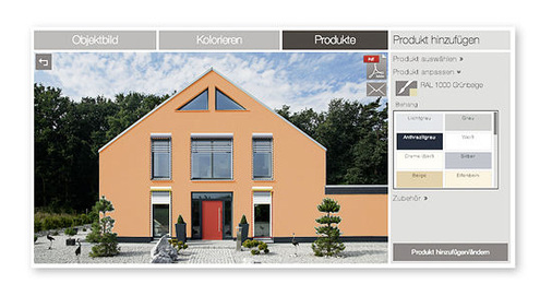 
Einen ersten Eindruck kann sich der Kunde im Internet mit dem Visualisierer von Roma verschaffen, und so an die Produkte herangeführt werden. 
