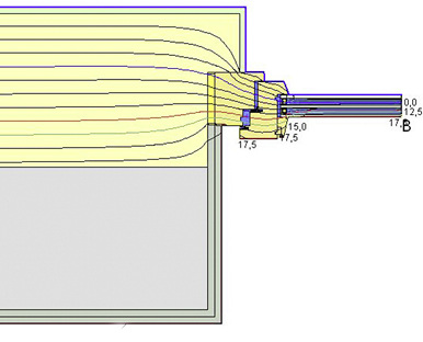 
Der Fenstereinbau in der Dämmebene erschwert die Tauwasserbildung. 
