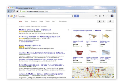 



Das Thema Markisen ist schon seit mehr als 10 Jahren im Internet präsent und wird von den Endverbrauchern sehr intensiv wahrgenommen.
