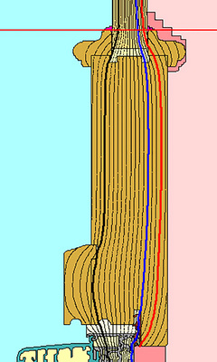 
Bild 2: Isothermenverlauf und U-Wert bei Einsatz einer thermisch getrennten Schwelle, Uf = 1,731 W/(m²K).
