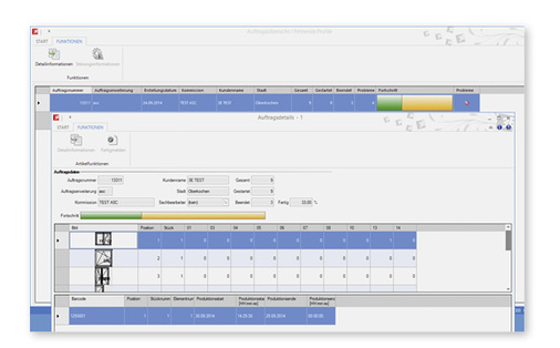 
Über die Leitstandsanzeige in 3E-LOOK hat der Produktionsleiter alle Prozesse im Blick.
