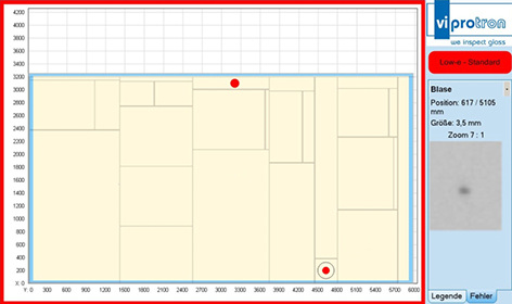 
In Kombination mit einer Reoptimierungssoftware sorgt der Scanner dafür, dass Glasfehler in den Verschnitt oder kleinere Scheiben gelegt werden. 
