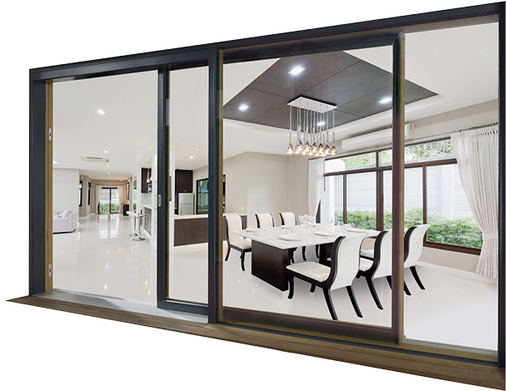 
Schmale Rahmenfriese, Fixverglasung und Aluminium-Vorsatzschale – Maco Rail-Systems wird dem Designanspruch modernen Wohnens optimal gerecht.
