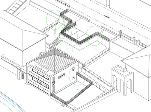 
Der Erneuerungsbau ist eingebettet in die umliegende Bebauung.
